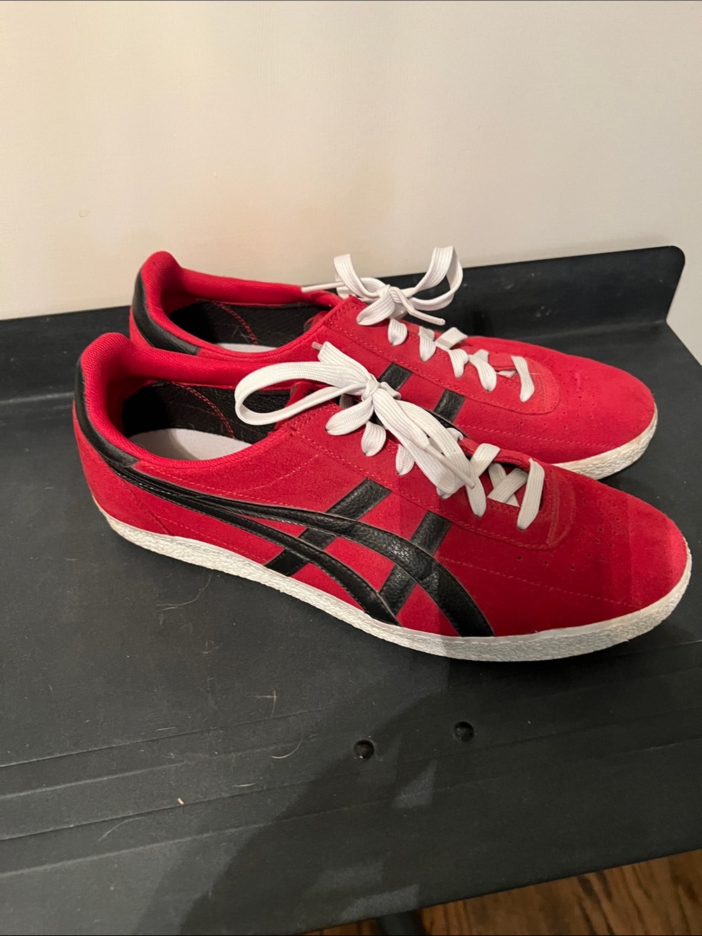 Onitsuka Tiger by Asics Red and Black Suede Men's Sneakers